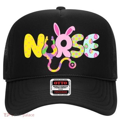 Funny Cute Easter Patterns Nurse Hat