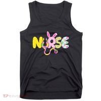Funny Cute Easter Patterns Nurse Tank Top thumb 0