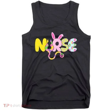 Funny Cute Easter Patterns Nurse Tank Top