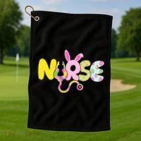 Funny Cute Easter Patterns Nurse Golf Towel thumb 1