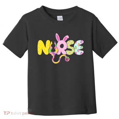 Funny Cute Easter Patterns Nurse Toddler T-Shirt