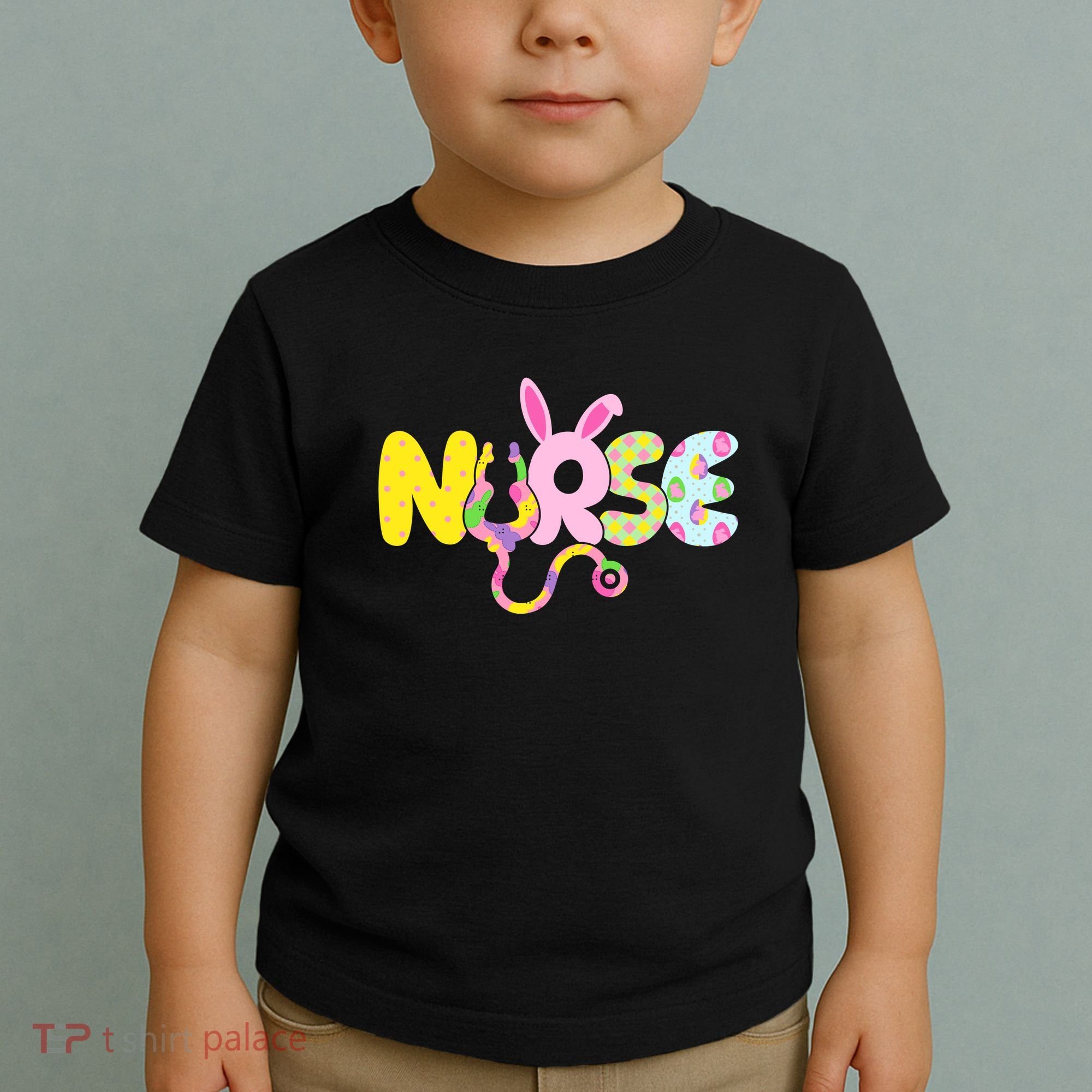 Funny Cute Easter Patterns Nurse Toddler T-Shirt