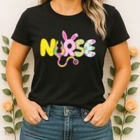 Funny Cute Easter Patterns Nurse Women's T-Shirt thumb 2