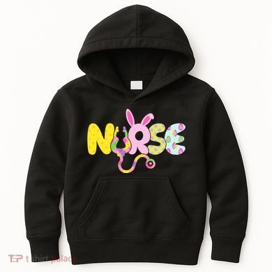 Funny Cute Easter Patterns Nurse Kids Hoodie