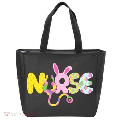 Funny Cute Easter Patterns Nurse Tote Bag