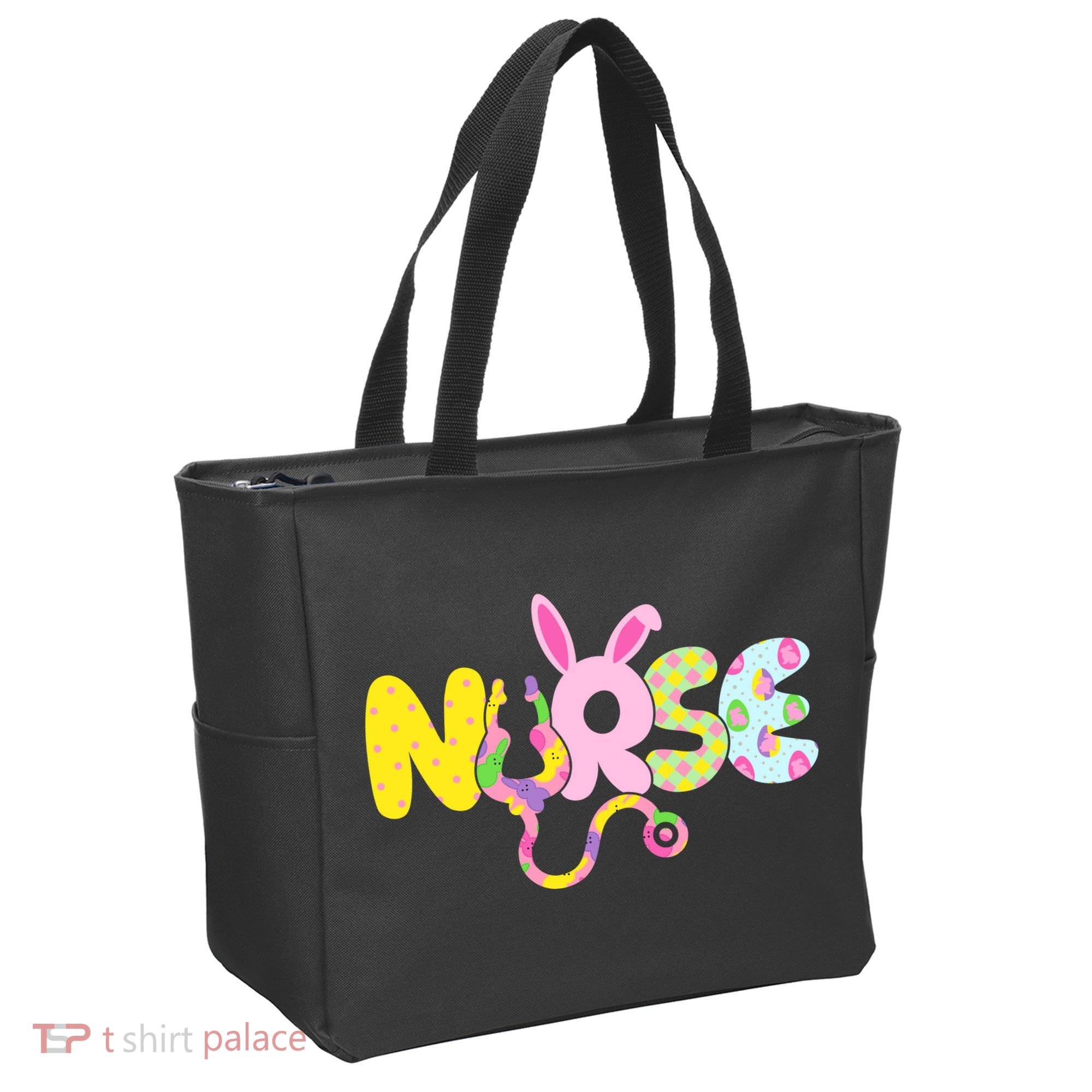 Funny Cute Easter Patterns Nurse Tote Bag