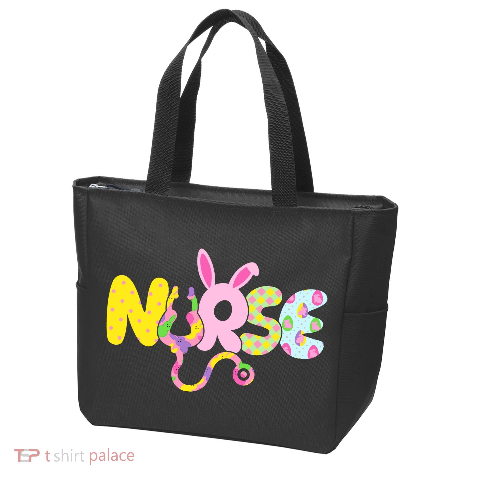 Funny Cute Easter Patterns Nurse Tote Bag