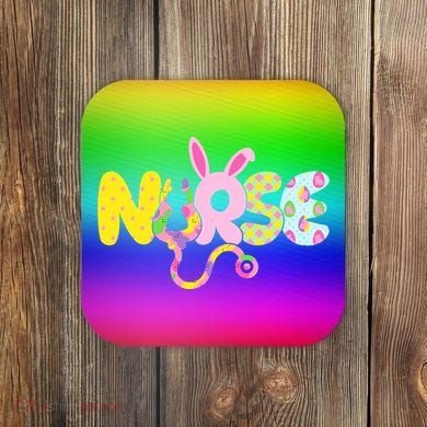Funny Cute Easter Patterns Nurse Coaster