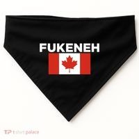 Fukeneh Canada Flag Humorous Fun Slang Accent Gift USA-Made Doggie Bandana thumb 0