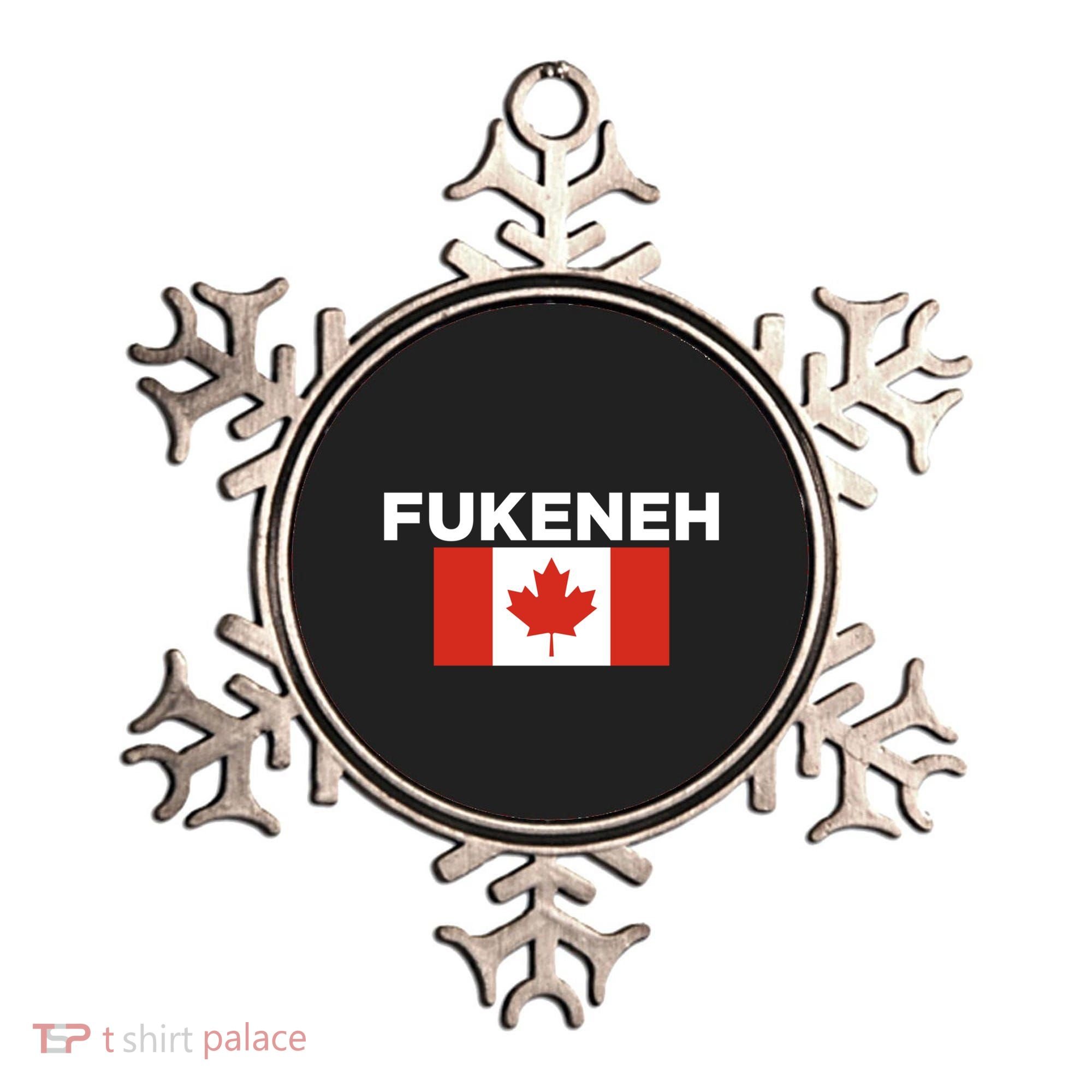 Fukeneh Canada Flag Humorous Fun Slang Accent Gift Ornament