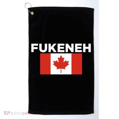 Fukeneh Canada Flag Humorous Fun Slang Accent Gift Golf Towel