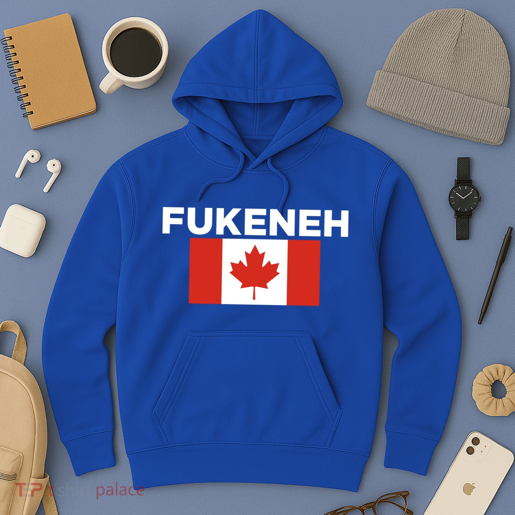 Fukeneh Canada Flag Humorous Fun Slang Accent Gift Hoodie