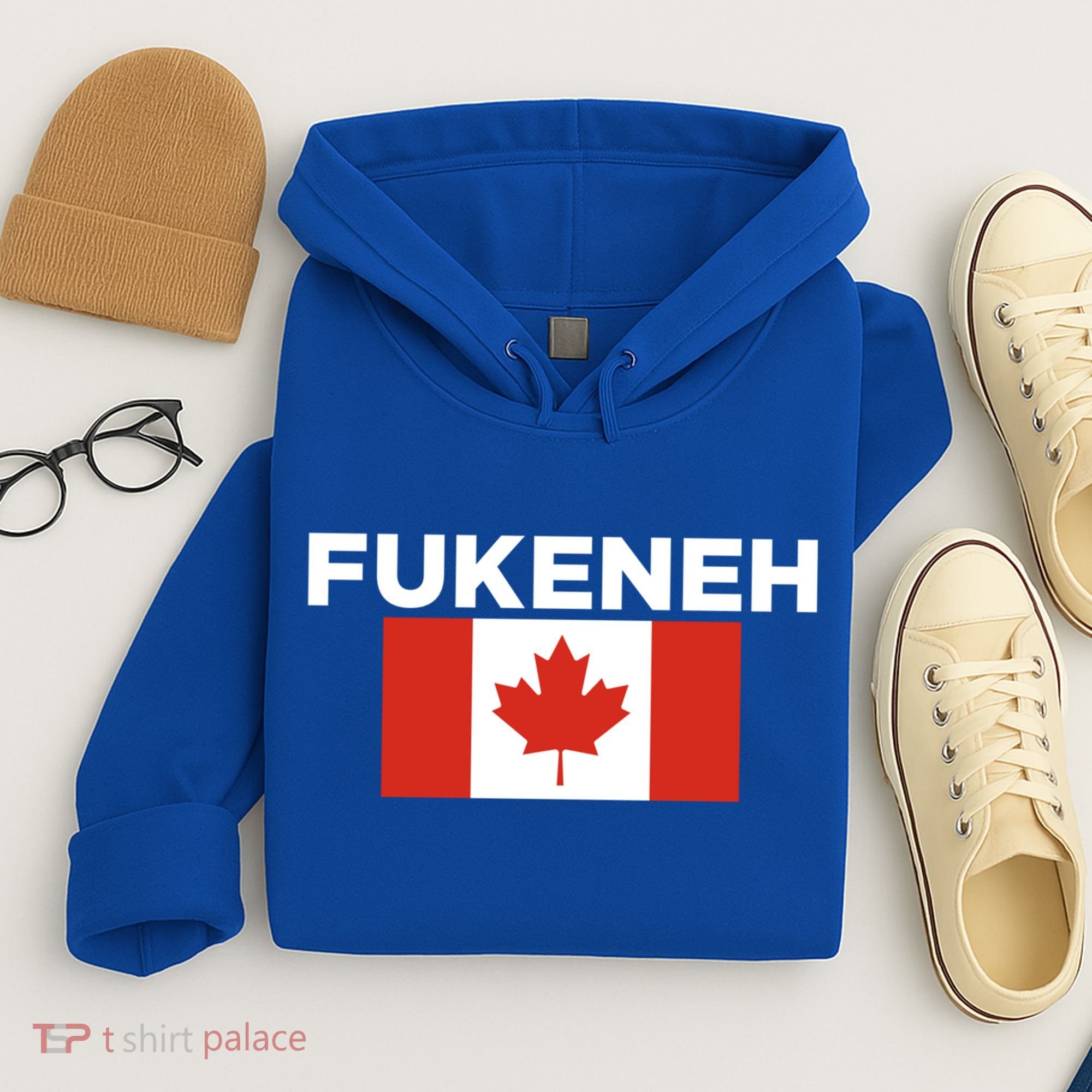 Fukeneh Canada Flag Humorous Fun Slang Accent Gift Hoodie