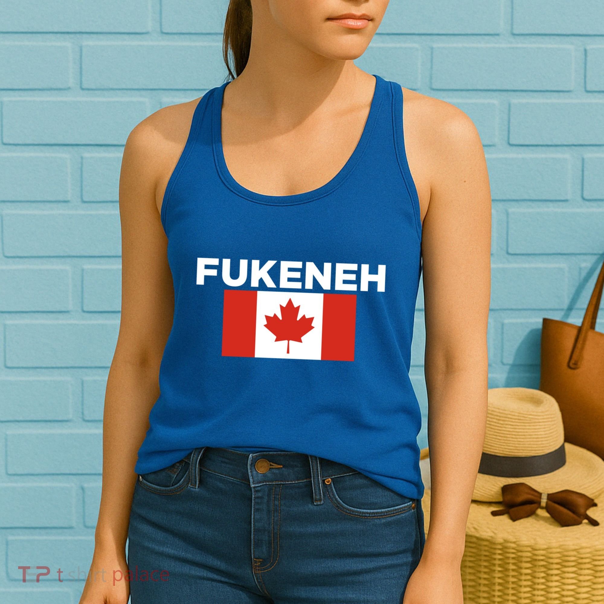 Fukeneh Canada Flag Humorous Fun Slang Accent Gift Women's Tank Top