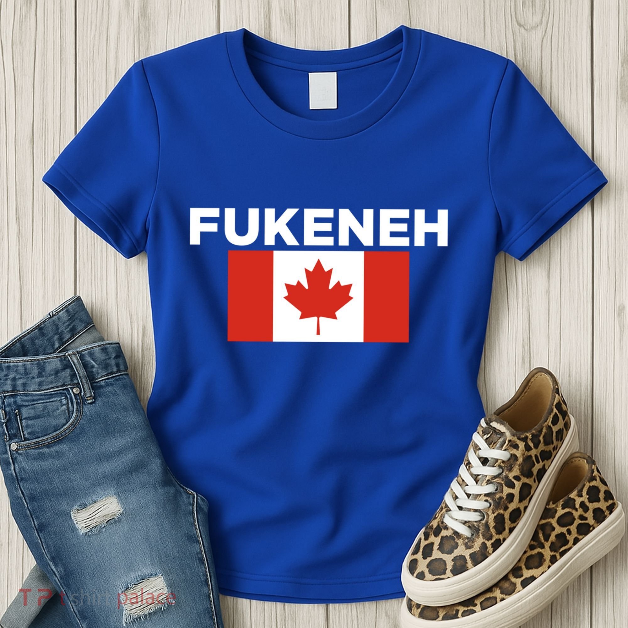 Fukeneh Canada Flag Humorous Fun Slang Accent Gift Women's T-Shirt