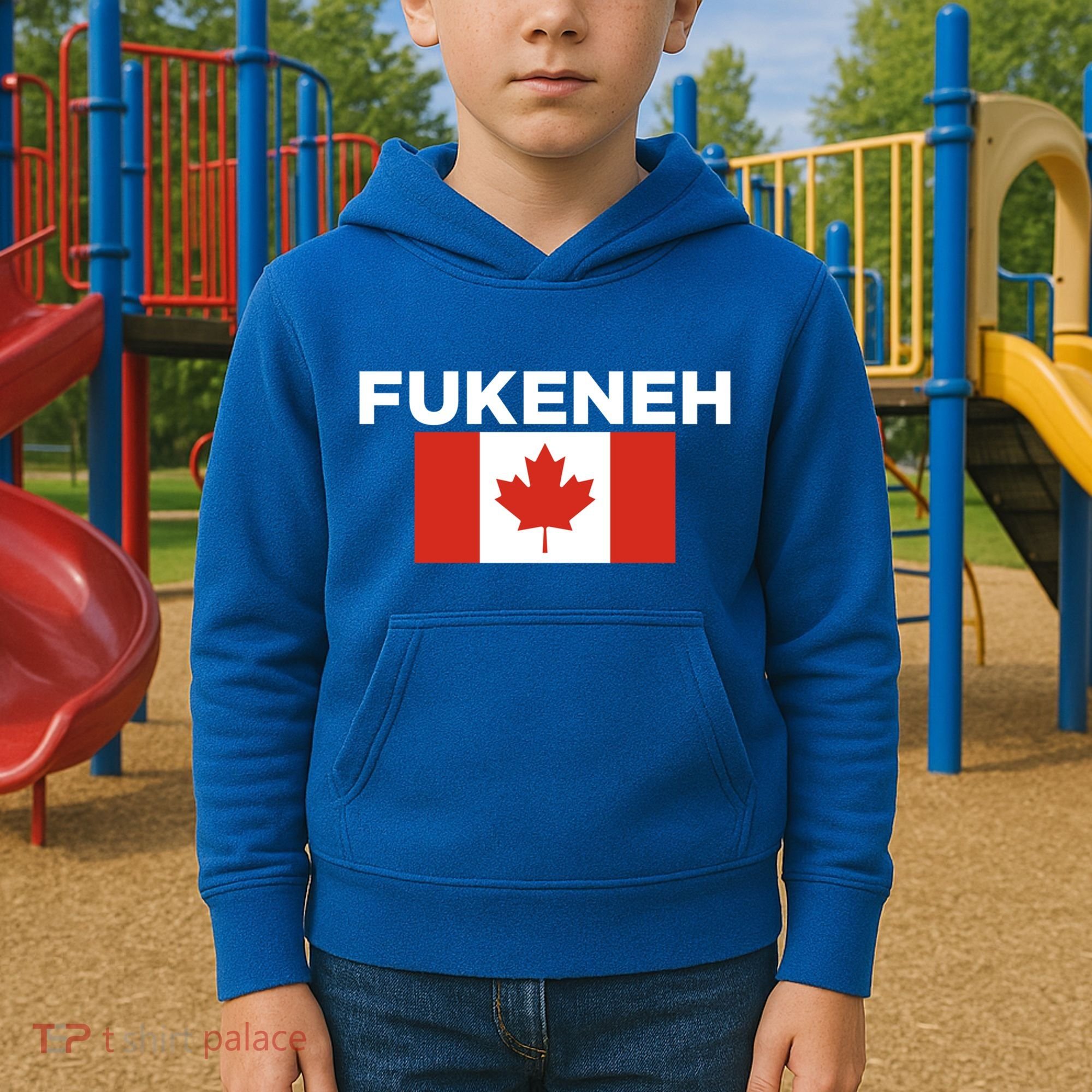 Fukeneh Canada Flag Humorous Fun Slang Accent Gift Kids Hoodie