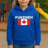 Fukeneh Canada Flag Humorous Fun Slang Accent Gift Kids Hoodie thumb 3