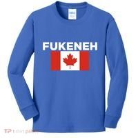 Fukeneh Canada Flag Humorous Fun Slang Accent Gift Kids Long Sleeve Shirt thumb 0