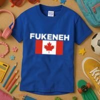 Fukeneh Canada Flag Humorous Fun Slang Accent Gift Kids T-Shirt thumb 3