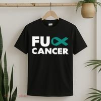 Fuck Cancer Fuck Ovarian Cancer Awareness T-Shirt thumb 2