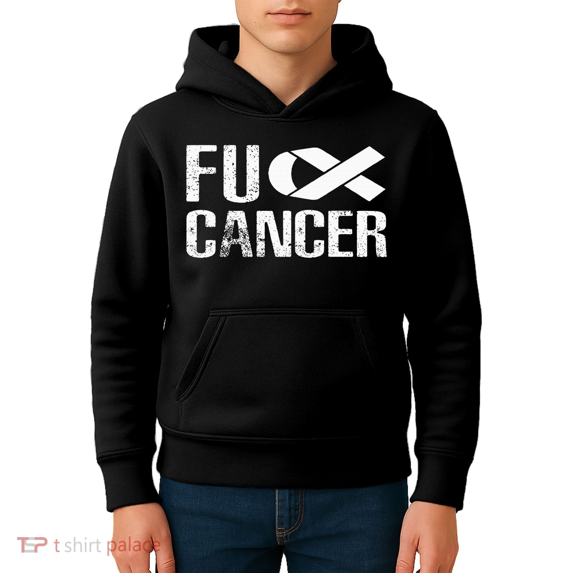Fuck Cancer Fu Cancer Tcancer Awareness Kids Hoodie