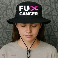 Fuck Cancer For Breast Cancer Awareness Bucket Hat thumb 3