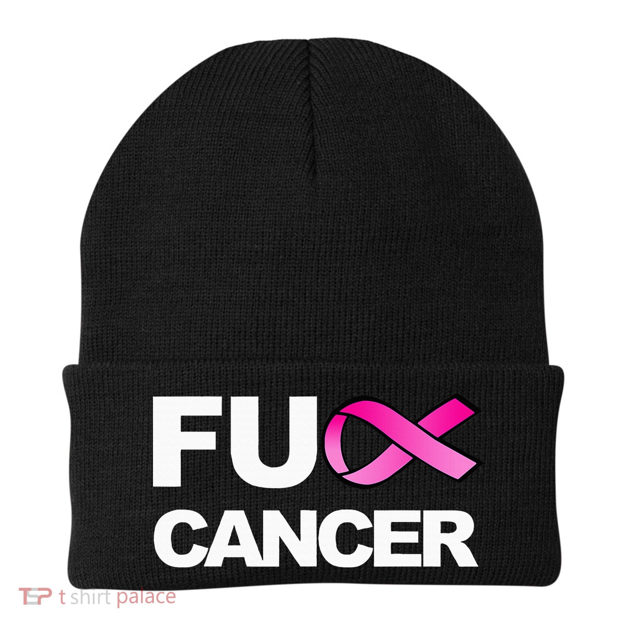 Fuck Cancer For Breast Cancer Awareness Beanie