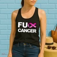 Fuck Cancer For Breast Cancer Awareness Women's Tank Top thumb 2