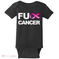 Fuck Cancer For Breast Cancer Awareness Baby Bodysuit thumb 0