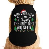 Funny Christmas Family Being Related To Me Is Gift You Need Doggie Tank thumb 0