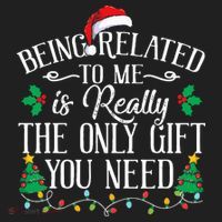 Funny Christmas Family Being Related To Me Is Gift You Need Beanie thumb 2