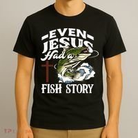 Funny Christian Fisherman Even Jesus Had A Fish Story T-Shirt thumb 3