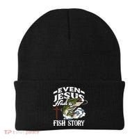 Funny Christian Fisherman Even Jesus Had A Fish Story Beanie thumb 0