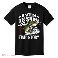 Funny Christian Fisherman Even Jesus Had A Fish Story Kids T-Shirt thumb 0