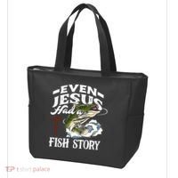 Funny Christian Fisherman Even Jesus Had A Fish Story Tote Bag thumb 3