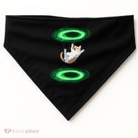 Funny Cat Falls Through Portal For Kitten And Cats Lovers USA-Made Doggie Bandana thumb 0