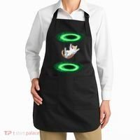 Funny Cat Falls Through Portal For Kitten And Cats Lovers Apron thumb 2