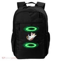Funny Cat Falls Through Portal For Kitten And Cats Lovers Backpack thumb 0