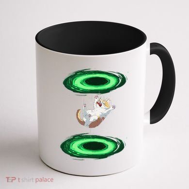 Funny Cat Falls Through Portal For Kitten And Cats Lovers Coffee Mug back