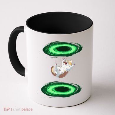 Funny Cat Falls Through Portal For Kitten And Cats Lovers Coffee Mug