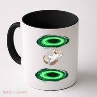 Funny Cat Falls Through Portal For Kitten And Cats Lovers Coffee Mug thumb 0