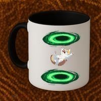Funny Cat Falls Through Portal For Kitten And Cats Lovers Coffee Mug thumb 2