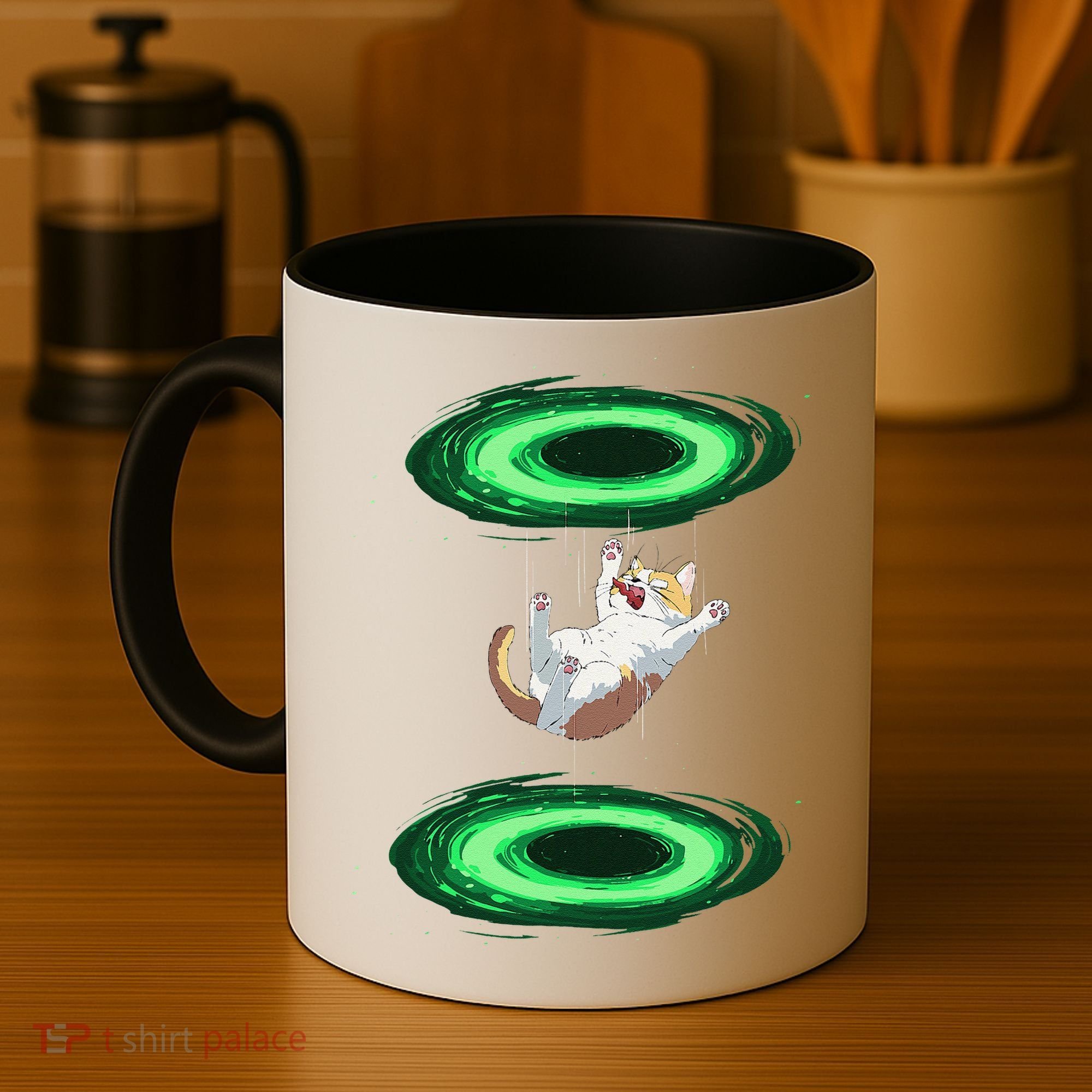 Funny Cat Falls Through Portal For Kitten And Cats Lovers Coffee Mug