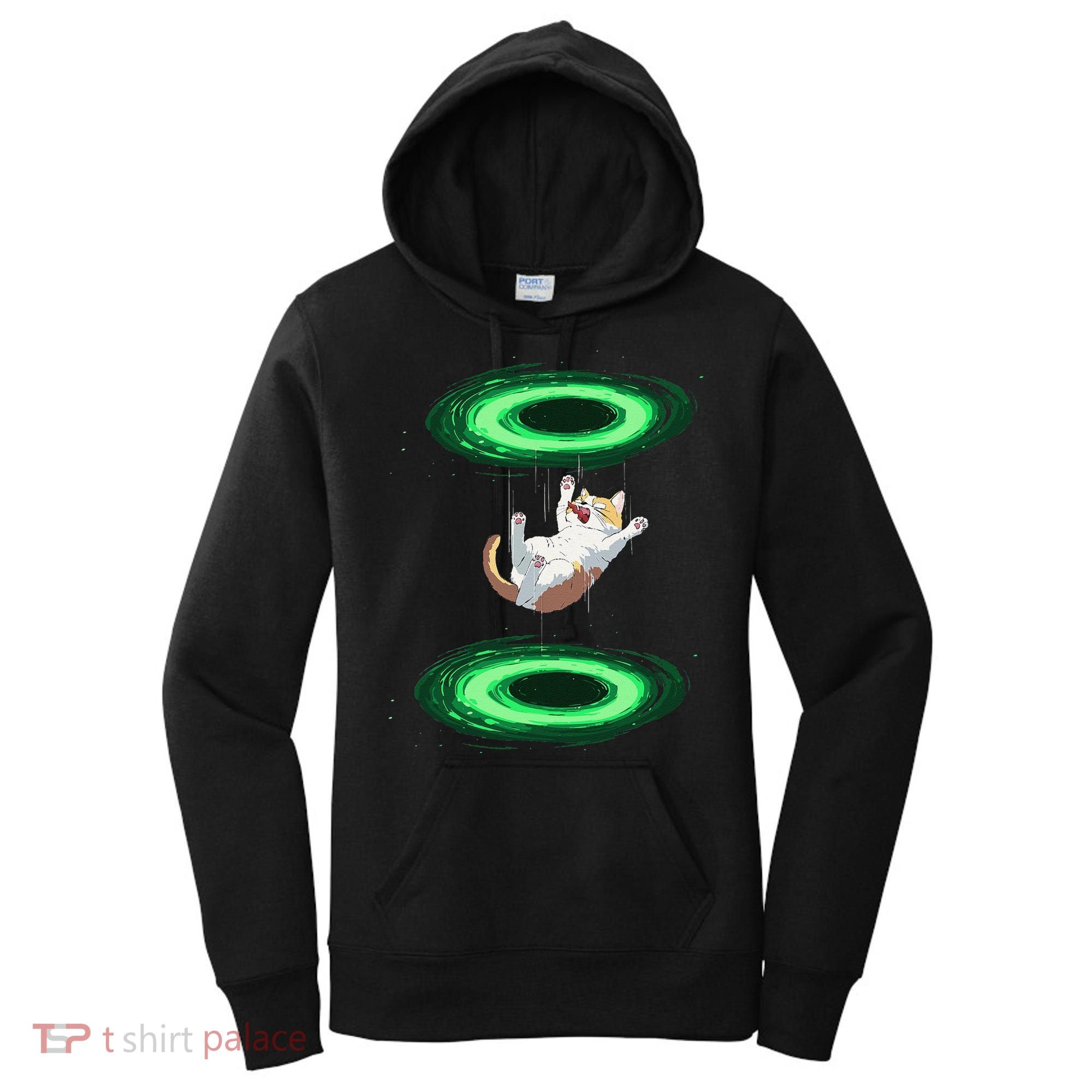 Funny Cat Falls Through Portal For Kitten And Cats Lovers Women's Hoodie