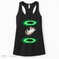 Funny Cat Falls Through Portal For Kitten And Cats Lovers Women's Tank Top thumb 0