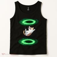 Funny Cat Falls Through Portal For Kitten And Cats Lovers Tank Top thumb 2