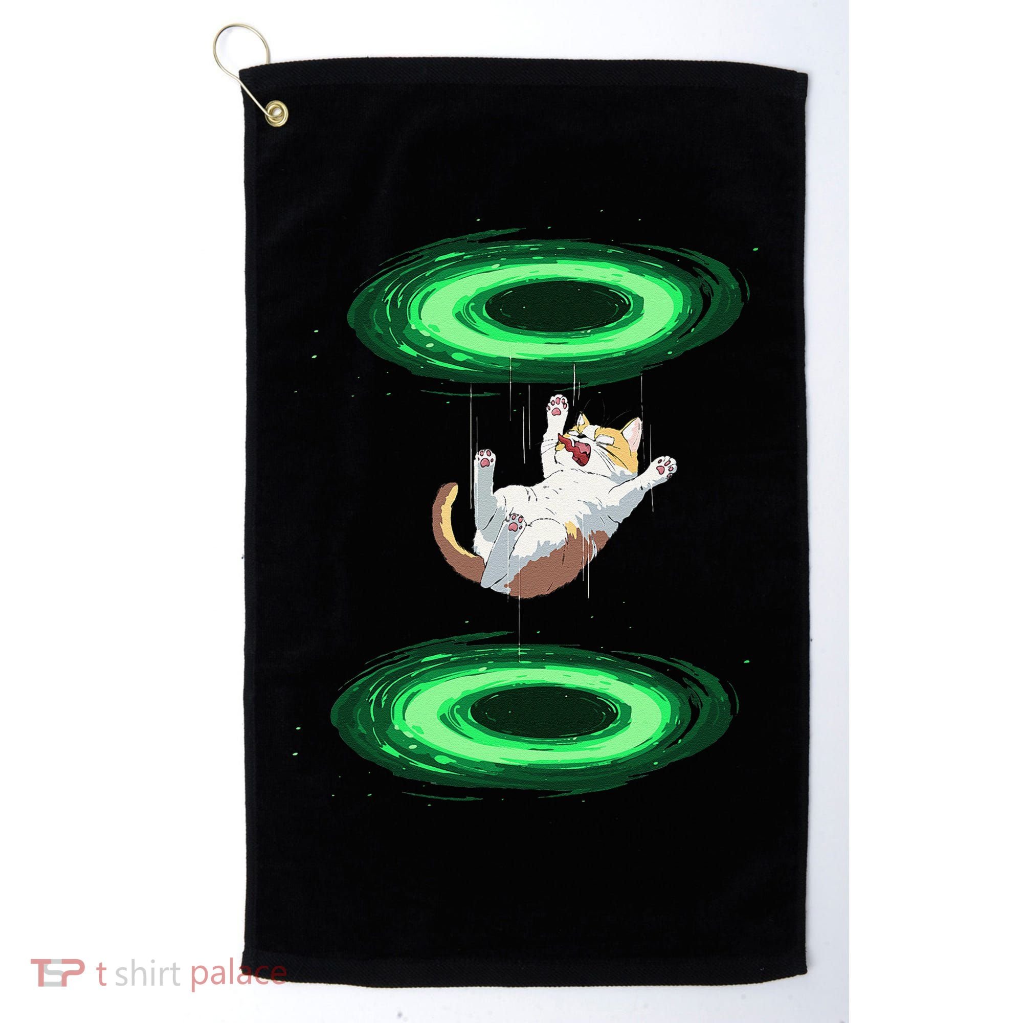 Funny Cat Falls Through Portal For Kitten And Cats Lovers Golf Towel