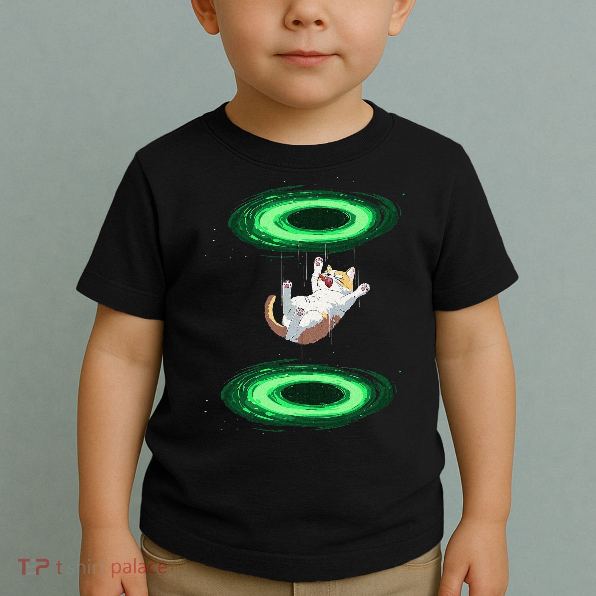Funny Cat Falls Through Portal For Kitten And Cats Lovers Toddler T-Shirt