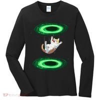 Funny Cat Falls Through Portal For Kitten And Cats Lovers Women's Long Sleeve Shirt thumb 0