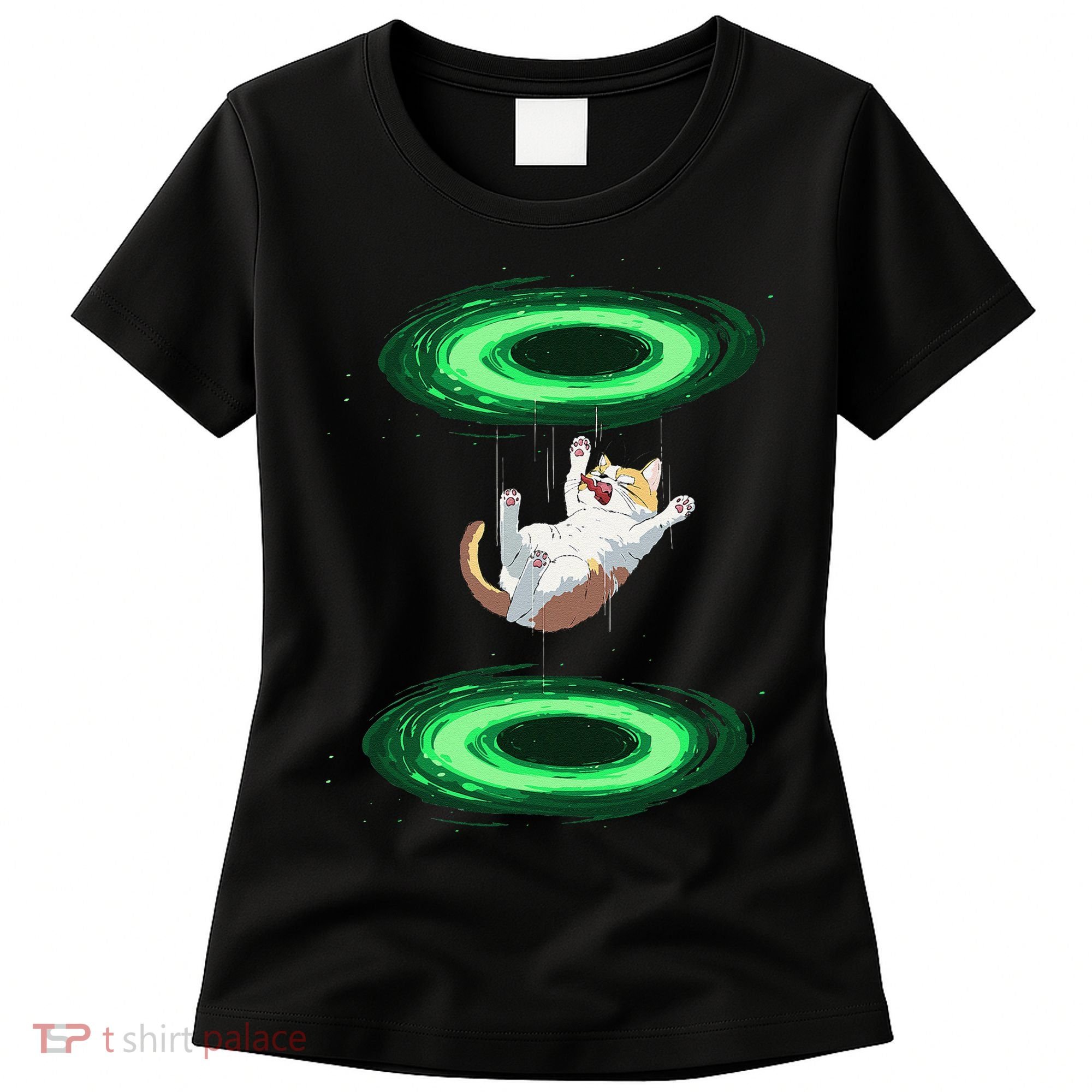 Funny Cat Falls Through Portal For Kitten And Cats Lovers Women's T-Shirt